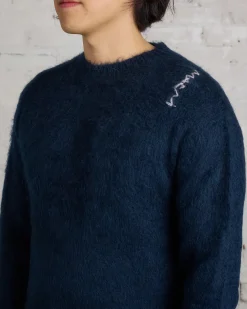 Online Marni Fuzzy Wuzzy Mohair Crewneck Sweater Midnight