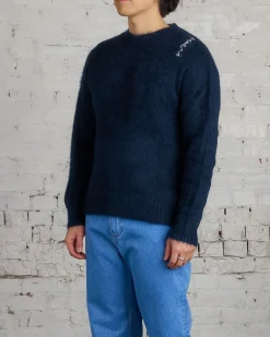 Online Marni Fuzzy Wuzzy Mohair Crewneck Sweater Midnight