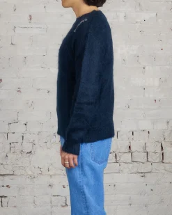 Online Marni Fuzzy Wuzzy Mohair Crewneck Sweater Midnight