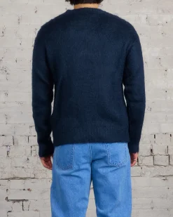 Online Marni Fuzzy Wuzzy Mohair Crewneck Sweater Midnight