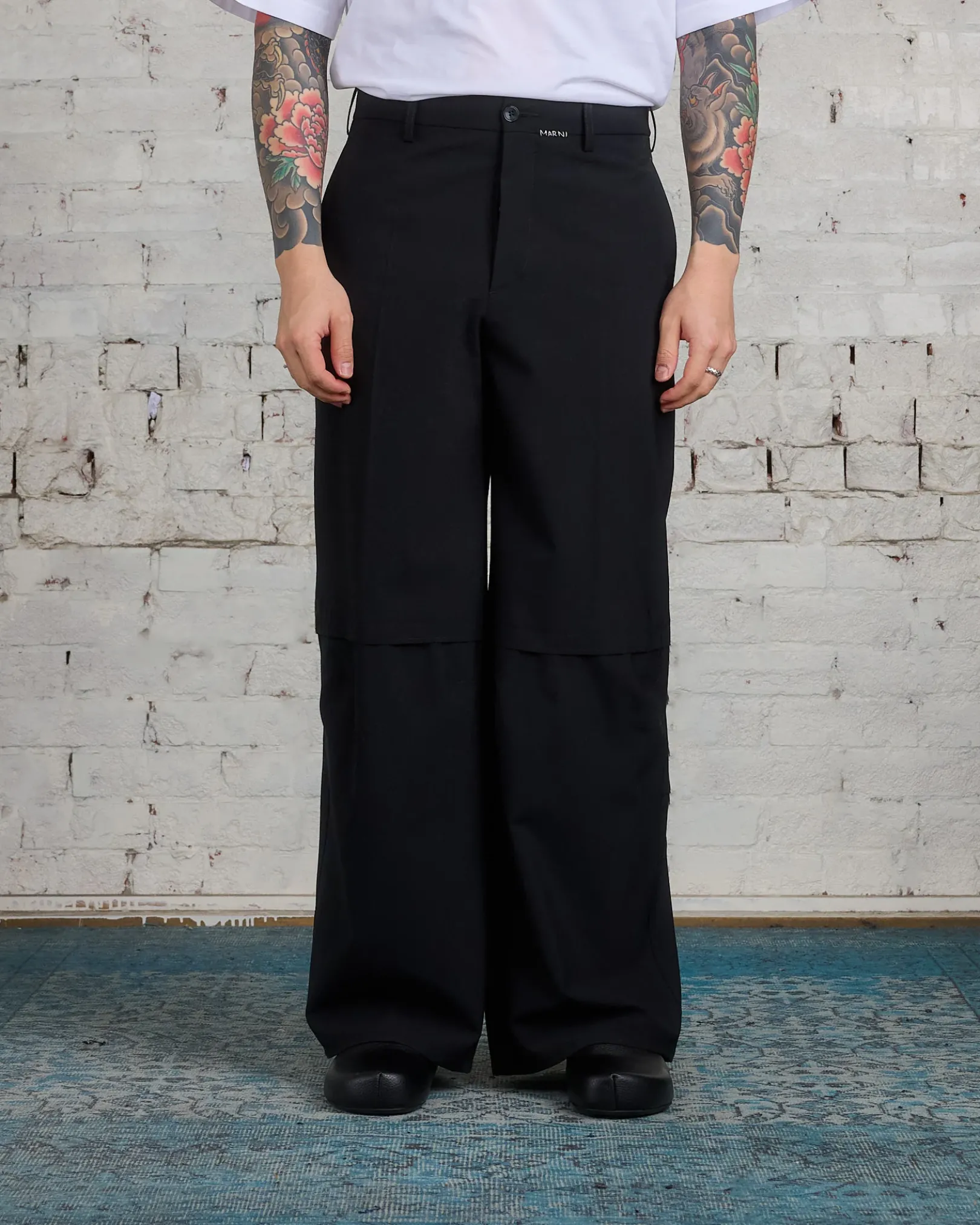 Best Marni Light Wool Blend Straight Fit Pant Black