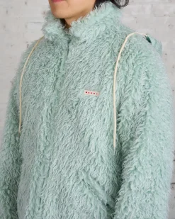 Discount Marni Long Pile Shaggy Faux Fur Jacket Linden Green