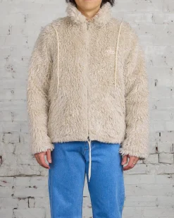 Hot Marni Long Pile Shaggy Faux Fur Jacket Glass Beige