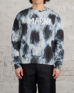 Best Marni Placed Scribble Logo Crewneck Antique Silver