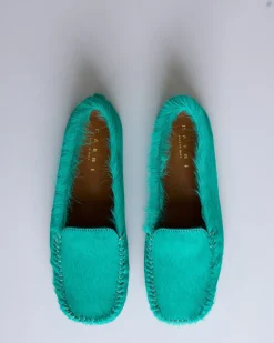 Discount Marni Runway Moccasin Sea Green