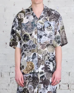 Outlet Marni Runway Silk Woven Habotai Bowling Shirt Black