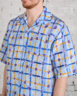 Hot Marni Saraband Habotai Bowling Shirt Light Blue