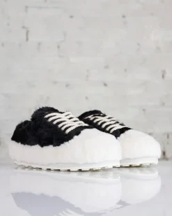 Fashion Marni Teddy Fabric Sneaker Lily White Black