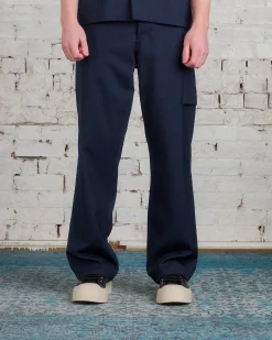 Outlet Marni Tropical Wool Single Cargo Pant Blue-Black