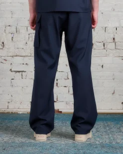 Outlet Marni Tropical Wool Single Cargo Pant Blue-Black