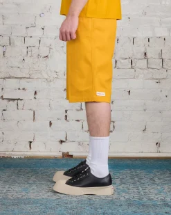 New Marni Workwear Gabardine Bermuda Short Light Orange