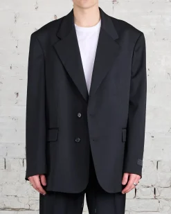 Outlet MM6 Maison Margiela Poly Wool Blazer Black