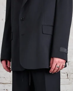 Outlet MM6 Maison Margiela Poly Wool Blazer Black