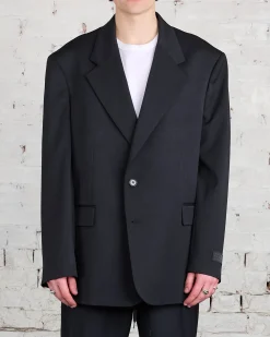 Outlet MM6 Maison Margiela Poly Wool Blazer Black