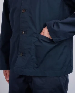 Clearance nanamica Band Collar Weather Cloth Jacket Navy