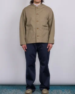 Clearance nanamica Band Collar Weather Cloth Jacket Taupe