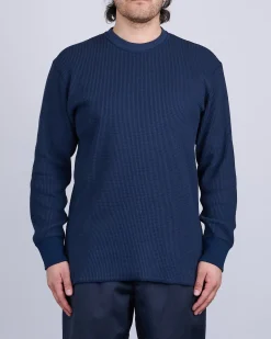 Discount nanamica Crew Neck Thermal Long Sleeve Navy