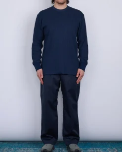 Discount nanamica Crew Neck Thermal Long Sleeve Navy