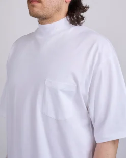 Clearance nanamica Mock Neck Coolmax T-Shirt Off White
