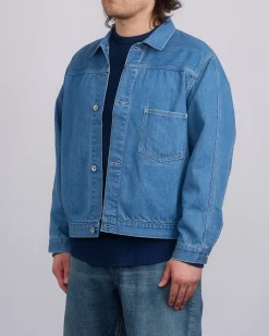 Online nanamica Short Denim Slub Yarn Jacket Light Indigo