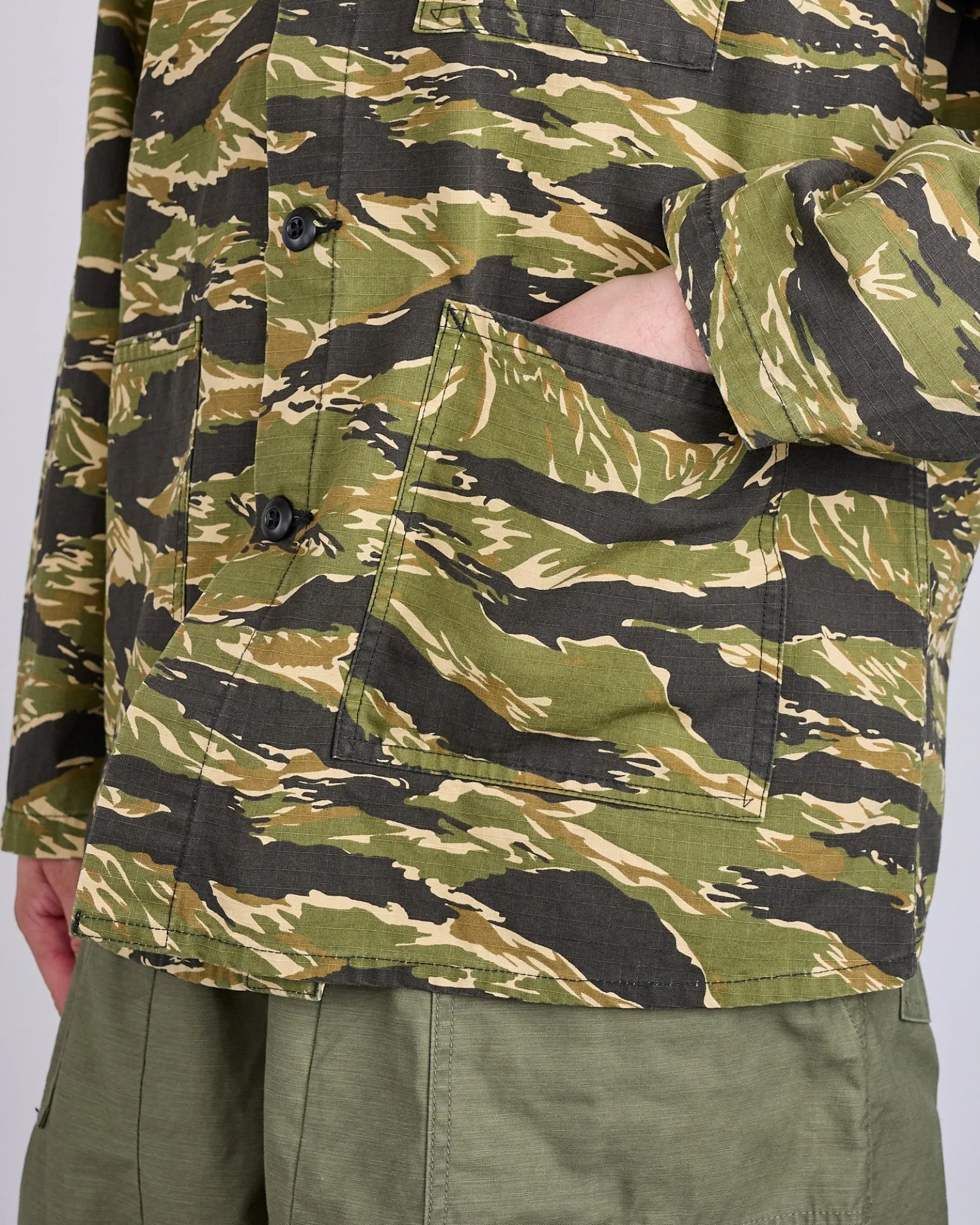Online Needles D.N. Coverall Jacket Cotton Ripstop Tiger Camo