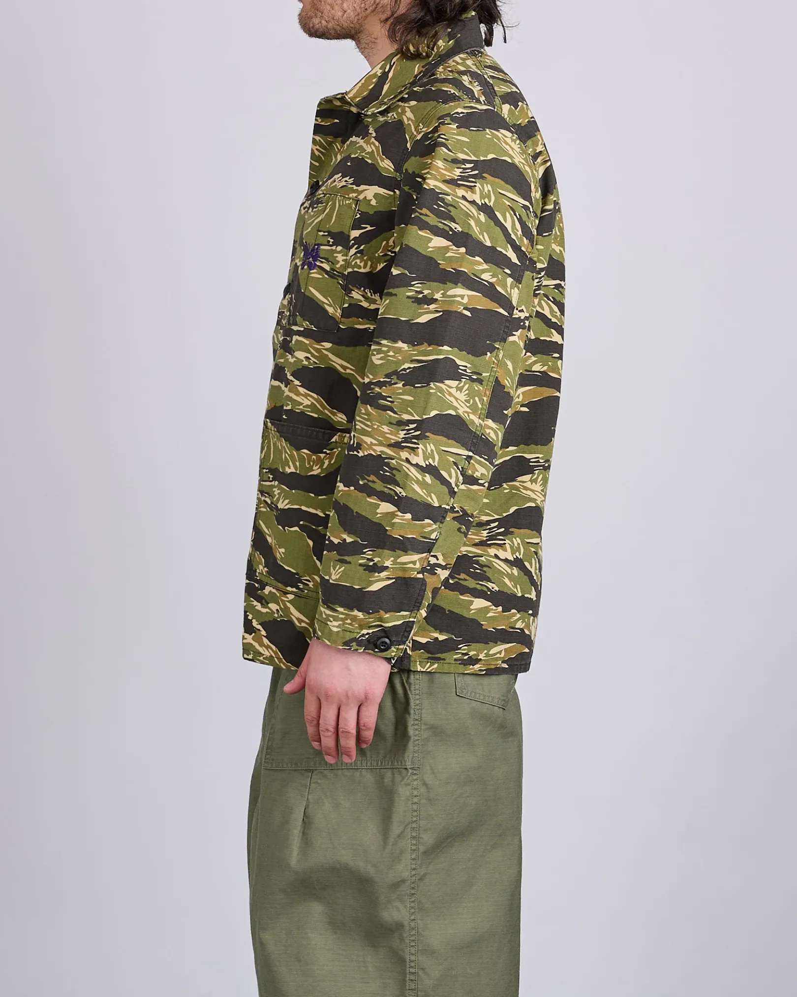 Online Needles D.N. Coverall Jacket Cotton Ripstop Tiger Camo