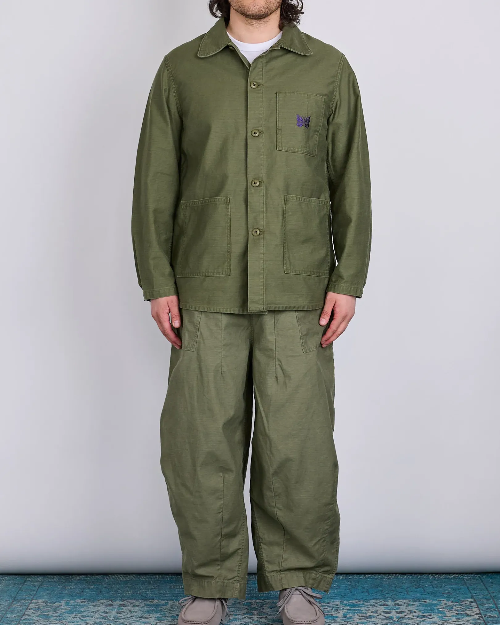 Fashion Needles D.N. Coverall Jacket Back Sateen Olive