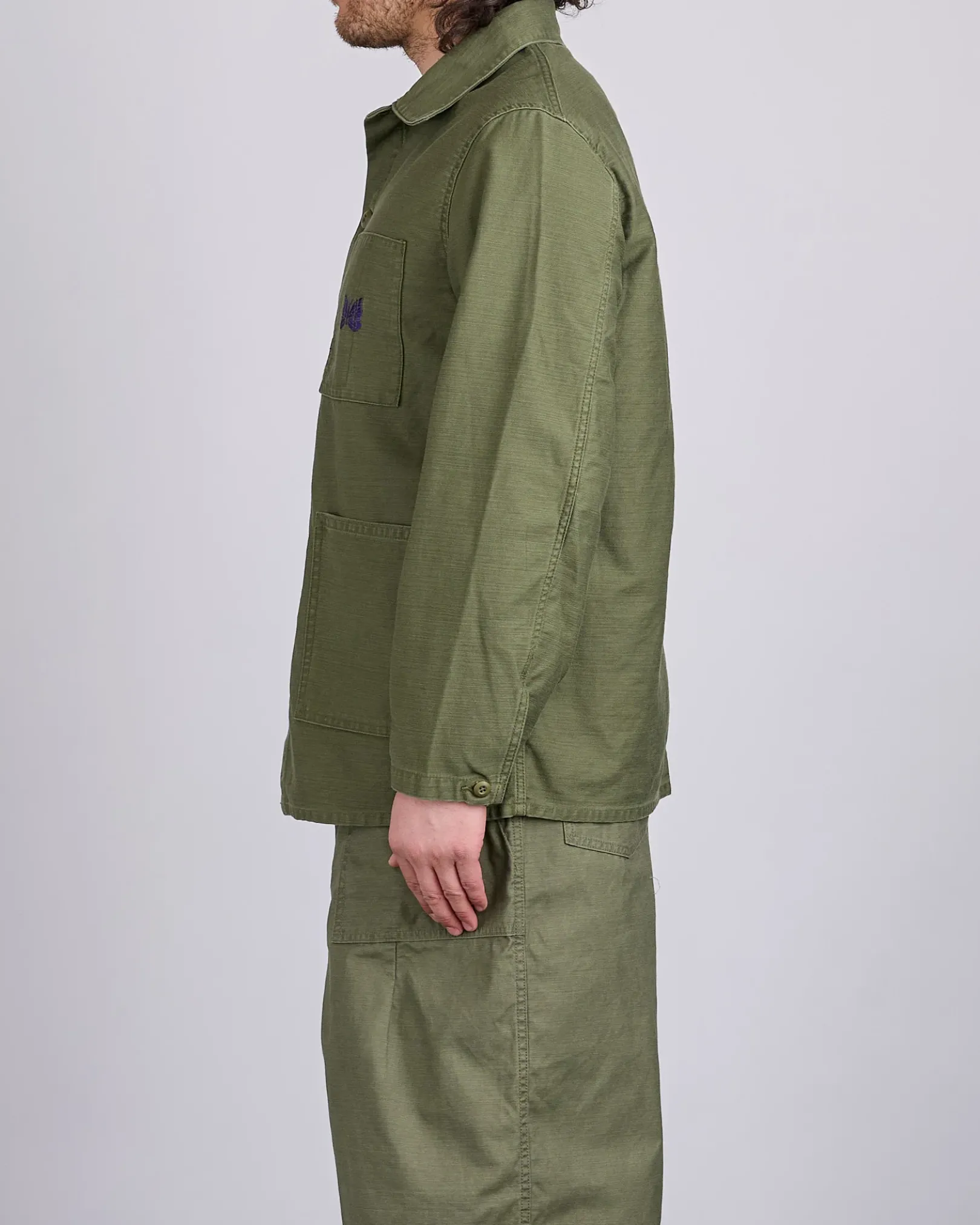 Fashion Needles D.N. Coverall Jacket Back Sateen Olive