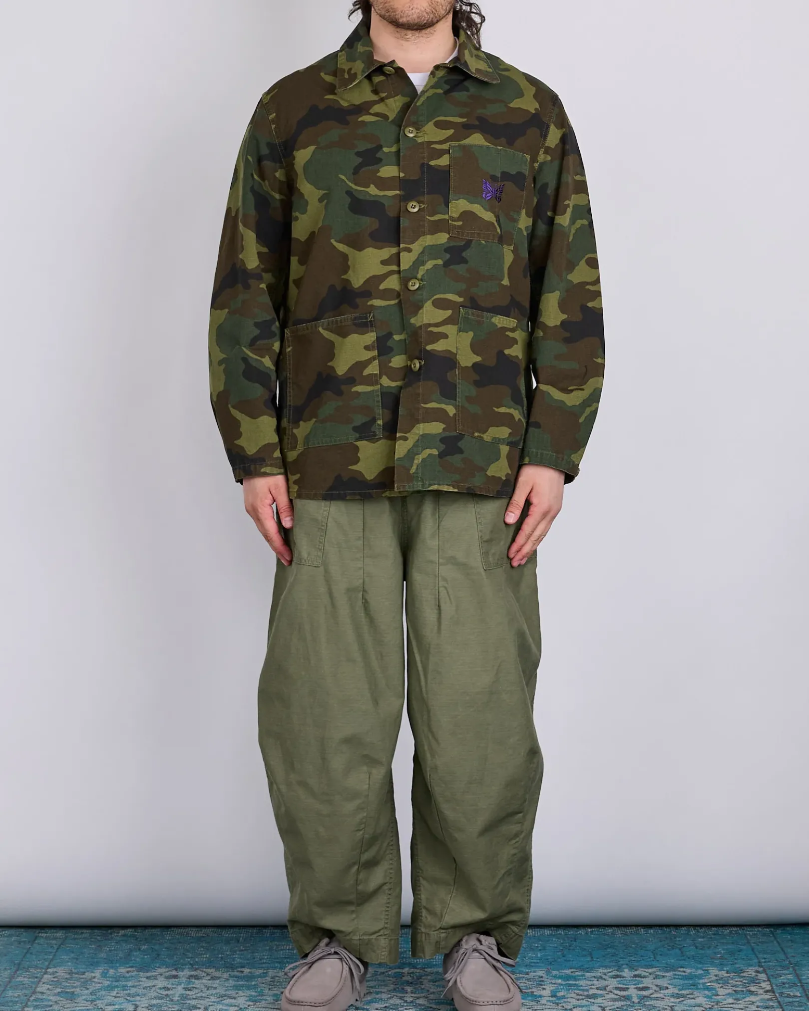 Fashion Needles D.N. Coverall Jacket Cotton Ripstop Woodland Camo