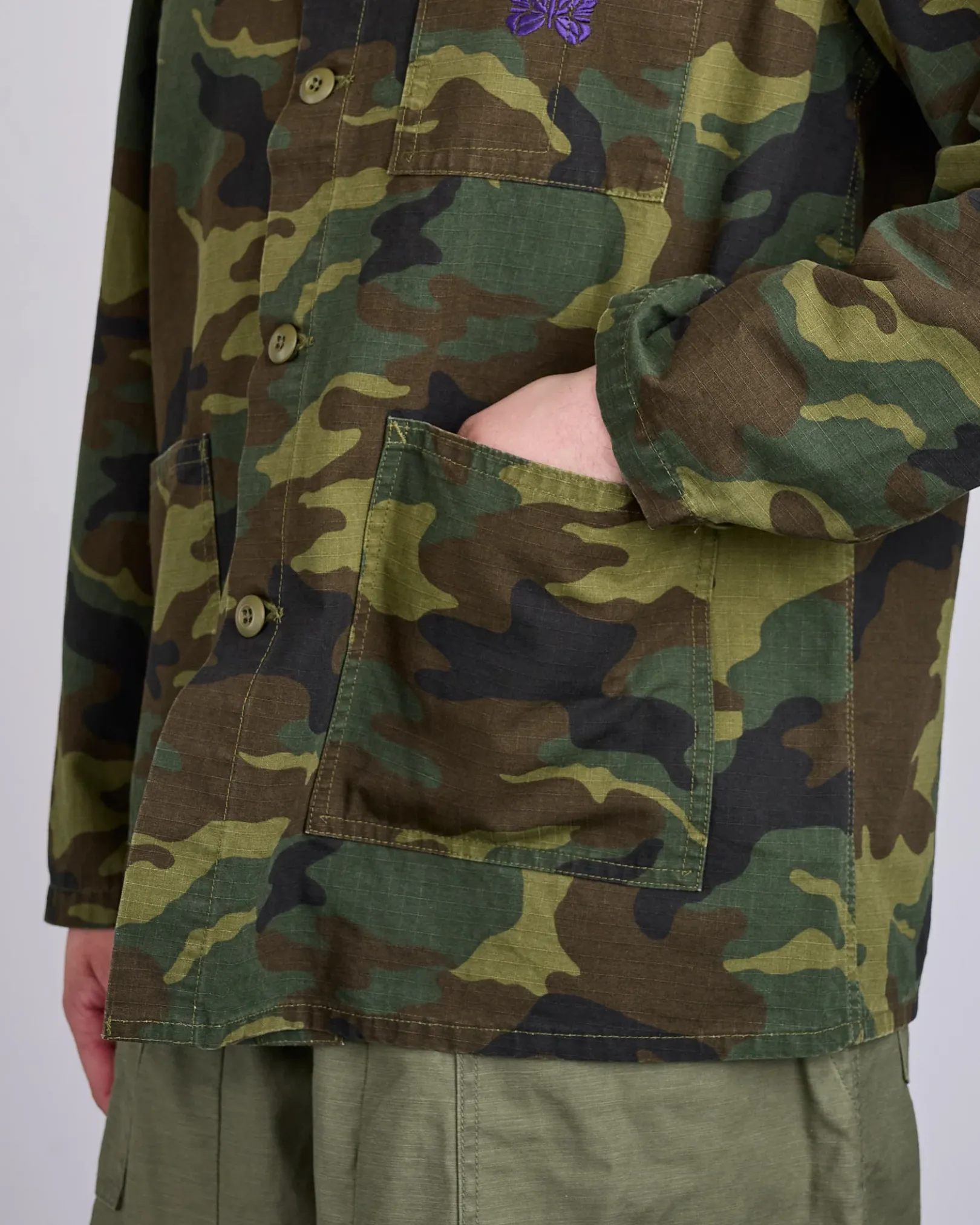 Fashion Needles D.N. Coverall Jacket Cotton Ripstop Woodland Camo