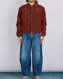 Online Needles Piping Cowboy Double Cloth Jacket Brown