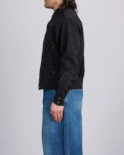 Hot Needles Piping Cowboy Double Cloth Jacket Black