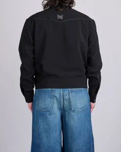 Hot Needles Piping Cowboy Double Cloth Jacket Black