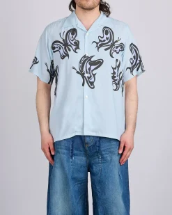 Best Needles x Kae Tanaka One-Up Rayon Shirt KT Papillon Light Blue
