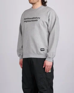 Clearance Neighborhood Solid Crewneck Sweat Shirt Gray