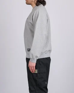 Clearance Neighborhood Solid Crewneck Sweat Shirt Gray