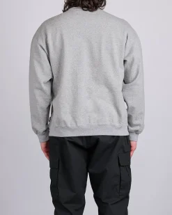 Clearance Neighborhood Solid Crewneck Sweat Shirt Gray