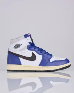 Clearance Nike Air Jordan 1 High OG "Rare Air" White Black-Neutral Grey-Deep Royal Blue DZ5485 100