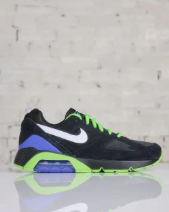 Discount Nike Men's Air Max 180 Black White-Action Green-Persian Violet