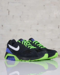 Discount Nike Men's Air Max 180 Black White-Action Green-Persian Violet