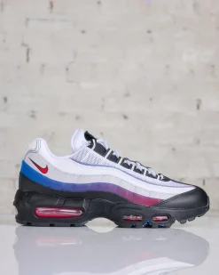 New Nike Men's Air Max 95 Premium "Toronto" White University Red-Blue Jay-Black