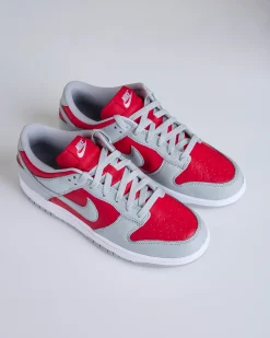 Online Nike Men's Dunk Low Varsity Red Silver-White FQ6965 600