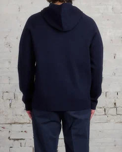 Fashion Norse Projects Axel Merino Cotton Milano Hoodie Dark Navy