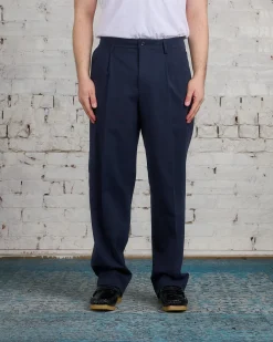 Outlet Norse Projects Benn Relaxed Cotton Wool Trouser Dark Navy
