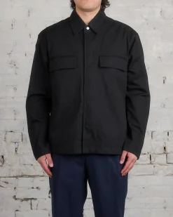 Outlet Norse Projects Felle Fine Broken Twill Overshirt Black