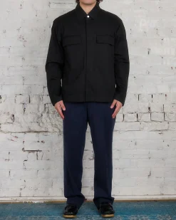 Outlet Norse Projects Felle Fine Broken Twill Overshirt Black