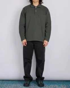 Hot Norse Projects Fraser Relaxed Organic Loopback LS Black Olive