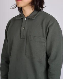 Hot Norse Projects Fraser Relaxed Organic Loopback LS Black Olive