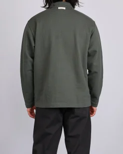 Hot Norse Projects Fraser Relaxed Organic Loopback LS Black Olive