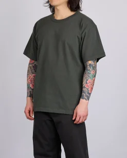 Clearance Norse Projects Simon Heavy T-Shirt Black Olive
